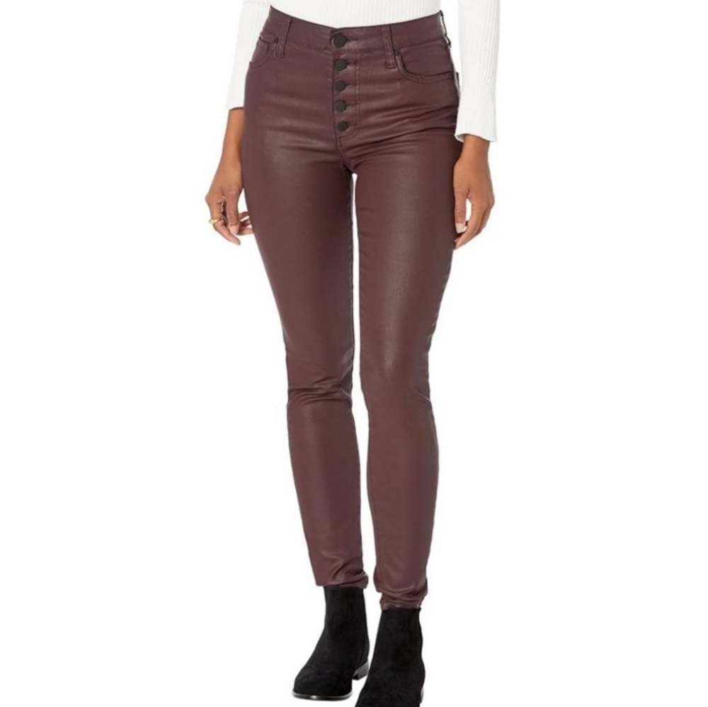 Kut from the Kloth- NWT High Rise Mia Skinny- Coated Bordeaux- Sz 8